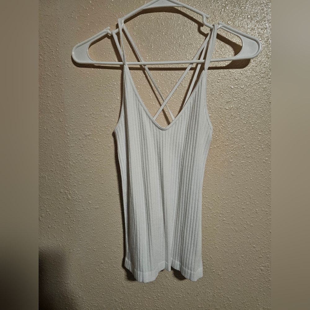 White Ribbed Camisole Top Size M/L